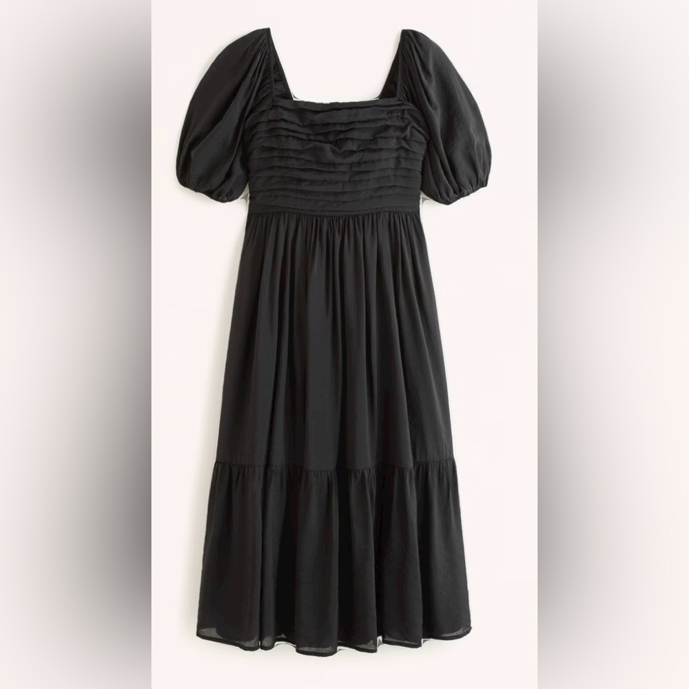 Abercrombie & Fitch Emerson Floaty Puff Sleeve Midi Dress